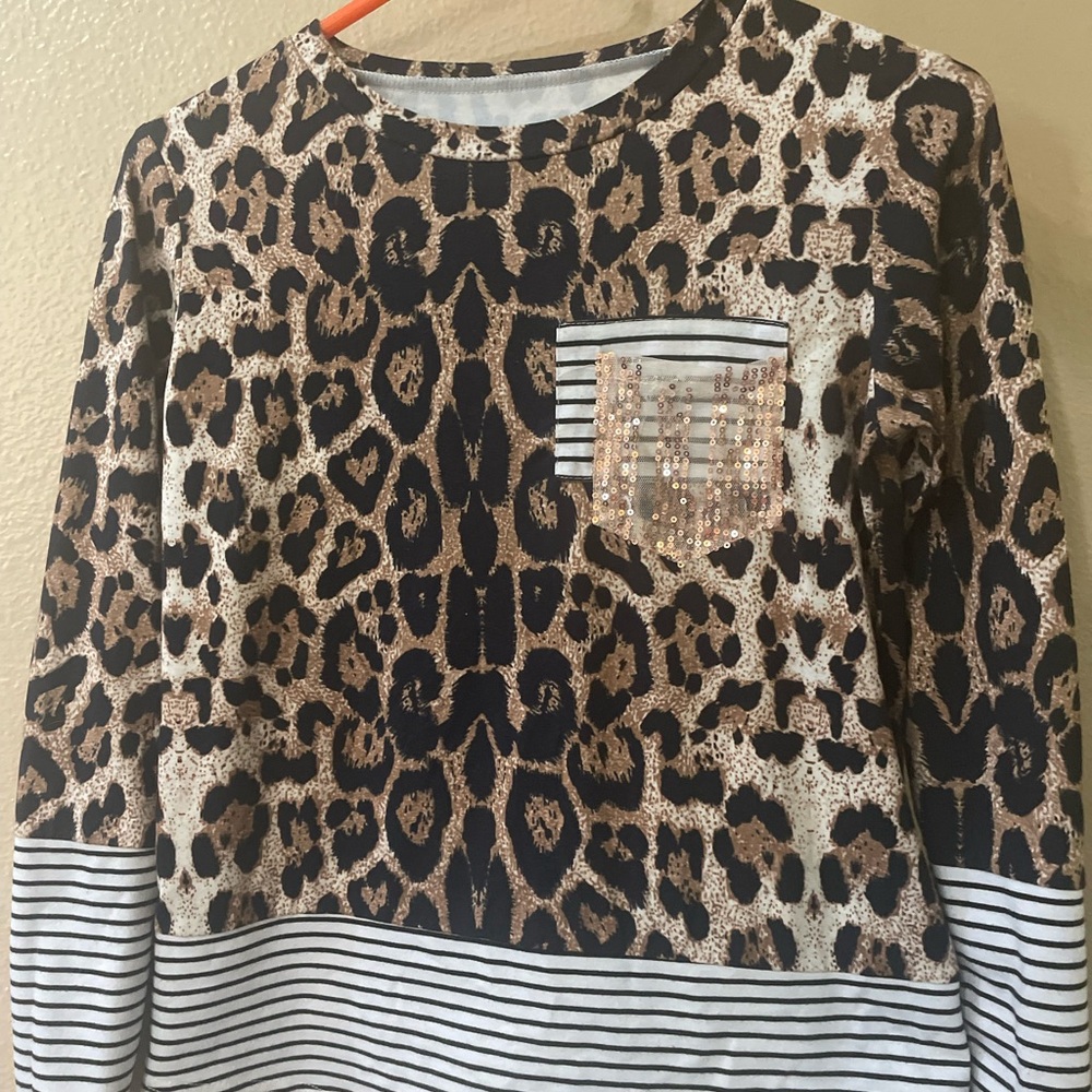 Leopard Print Kids Long Sleeve Top